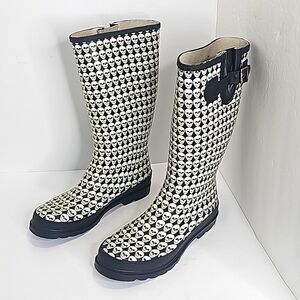Steve Madden Women Rainboots, Size 9, Color: Off White and black